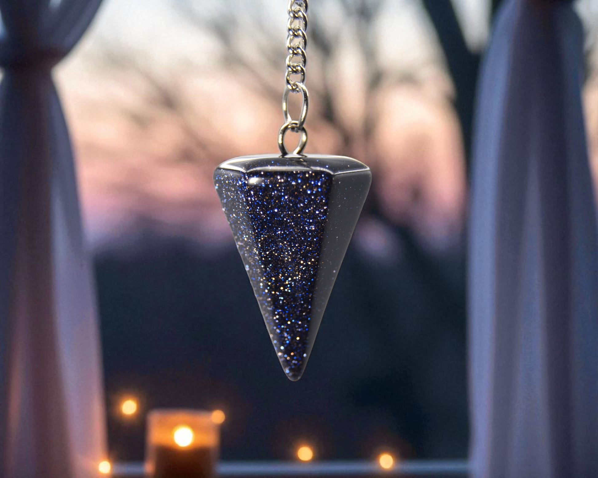 Wayfinder’s Pendulum – Blue Goldstone