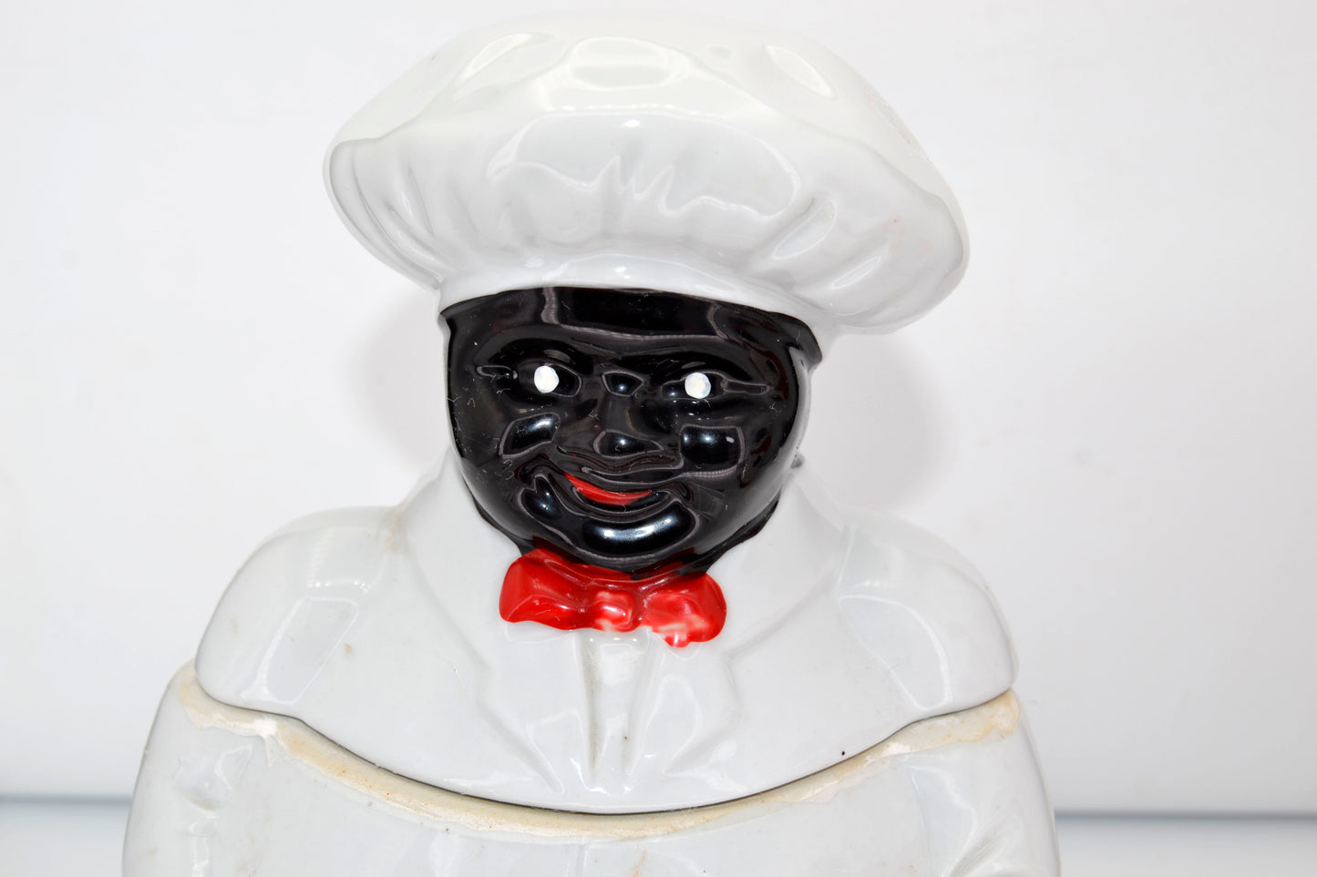 Vintage Black Americana Chef & Mammy Cookie Jars – Historical Pair, Ceramic, 13” – Early American Folk Art