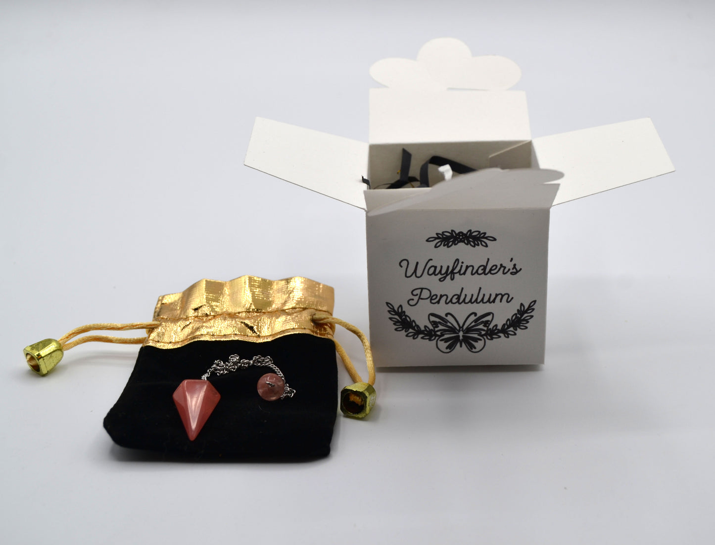 Wayfinder’s Pendulum – Strawberry Quartz