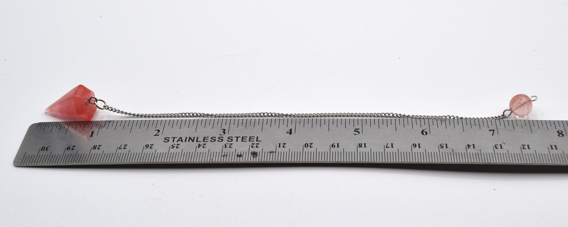 Wayfinder’s Pendulum – Strawberry Quartz