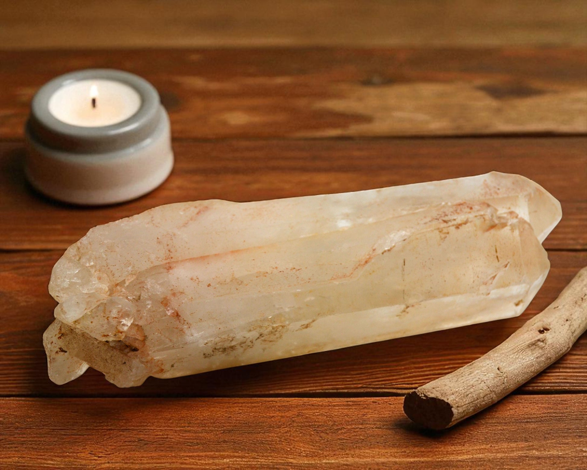 Massive Twin-Point Quartz Crystal 